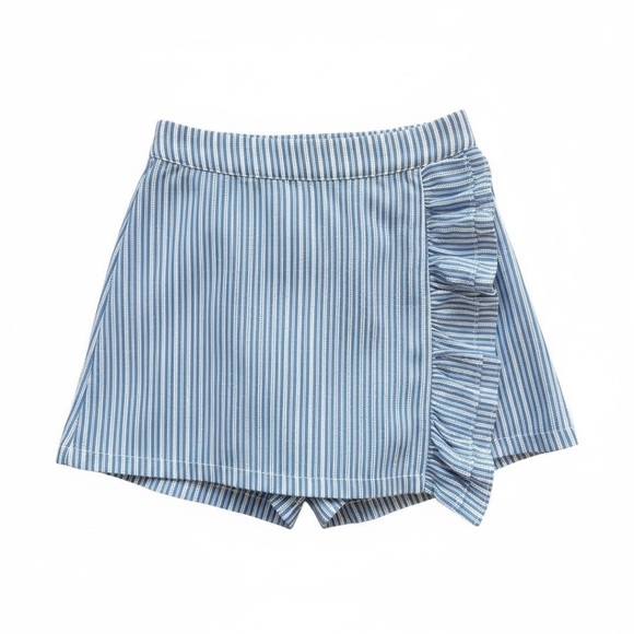 Mayoral Other - Mayoral Girls Blue Striped Ruffle Skort Shorts Size 6 116cm